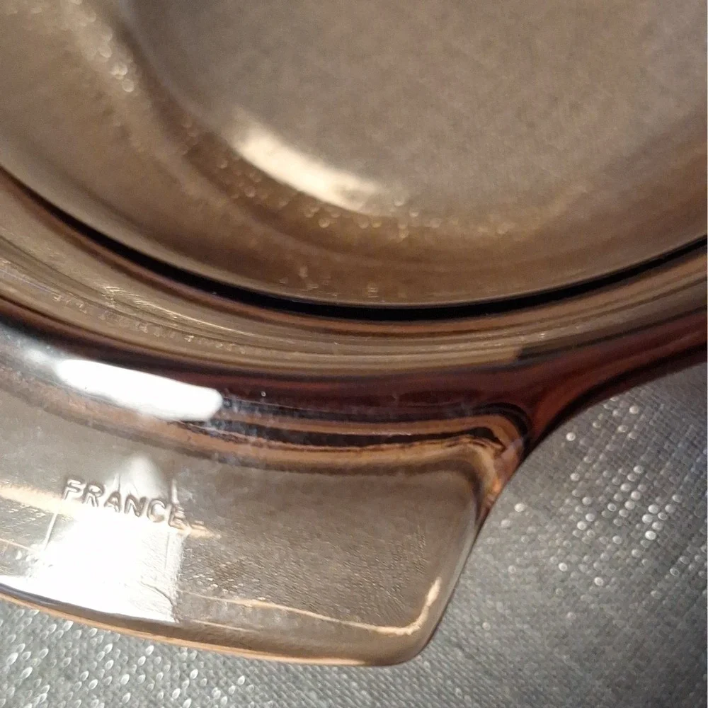 Visions Ware Corning 1.5 L Glass Double Boiler V-20-B Sauce Pan Pot Amber France